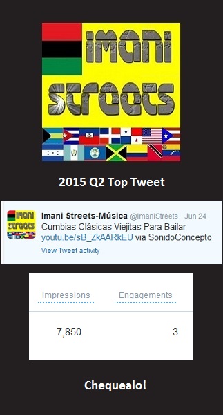 #ImaniStreets* Q2 Music Top Tweet